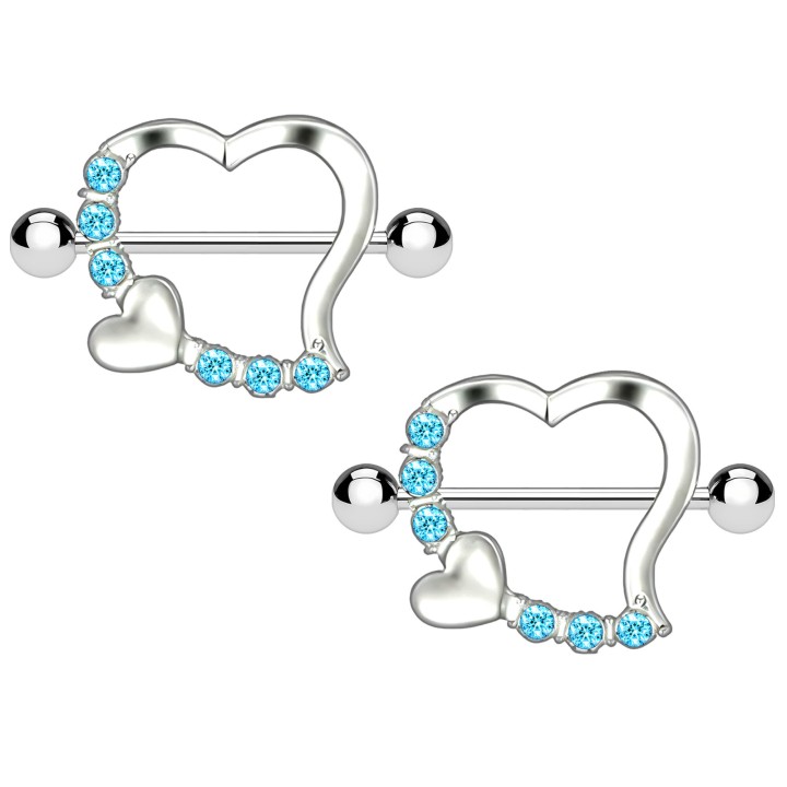 Nipple Piercing Jewelry Adult Fetish Bar - Blue
