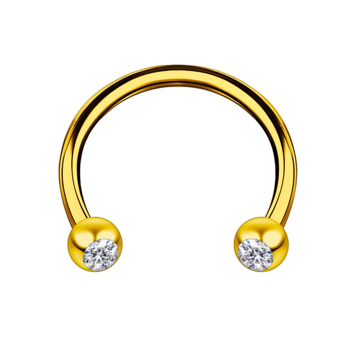 Circular Barbell Rook Nose Tragus Piercing - Yellow / 16G / 08 mm