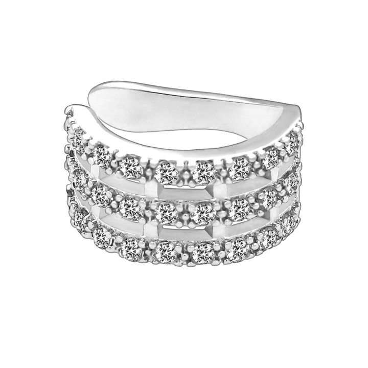 Fake Piercing Clip Dainty Hoop Minimalist Wrap No Piercing Jewelry - Silver