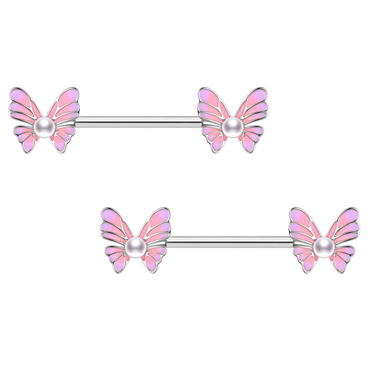 Fetish Nipple Ring Intimate Piercing Bar Breast Piercing - Silver