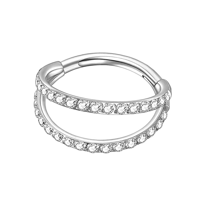 Ear Clicker Tragus Piercing Earlobe Huggie Cartilage Helix Jewelry - Silver / 16G / 10 mm