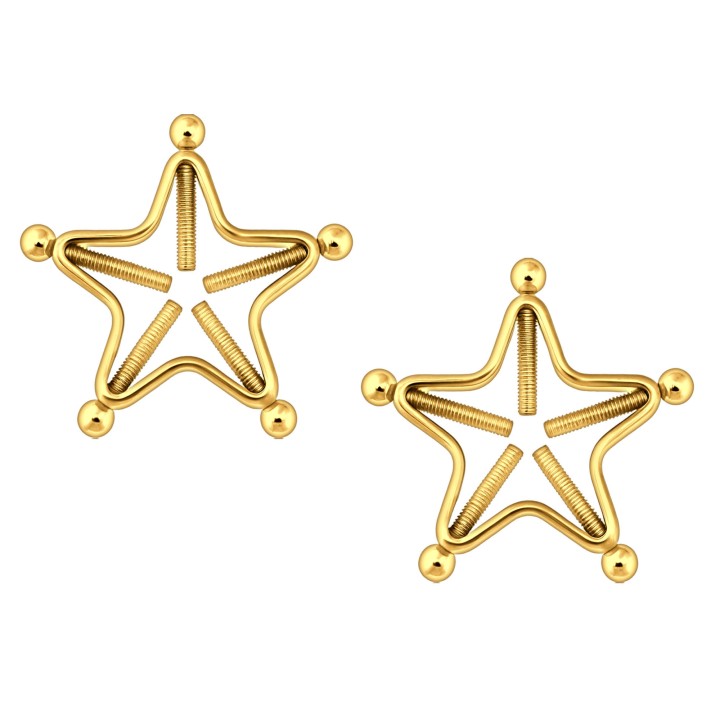 Faux Piercing Sexy Jewelry Clamps Fake Ring Adjustable Set - Gold