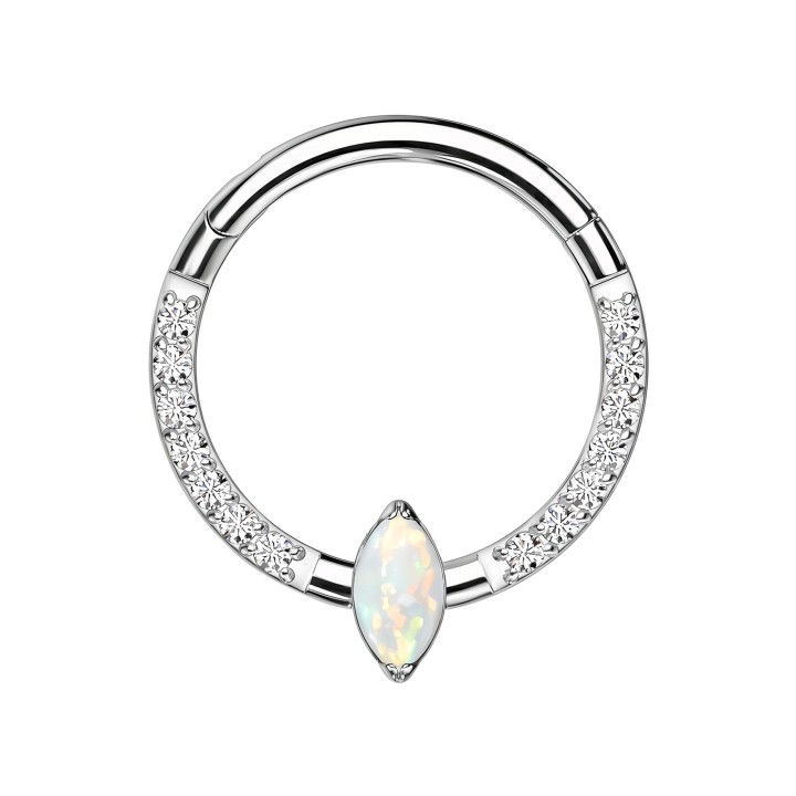 Septum Piercing Daith Earring Nose Ring Jewelry Hoop - Silver / 16G / 08 mm