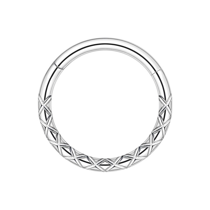 Nose Piercing Daith Earring Clicker Septum Hoop - Silver / 16G / 10 mm