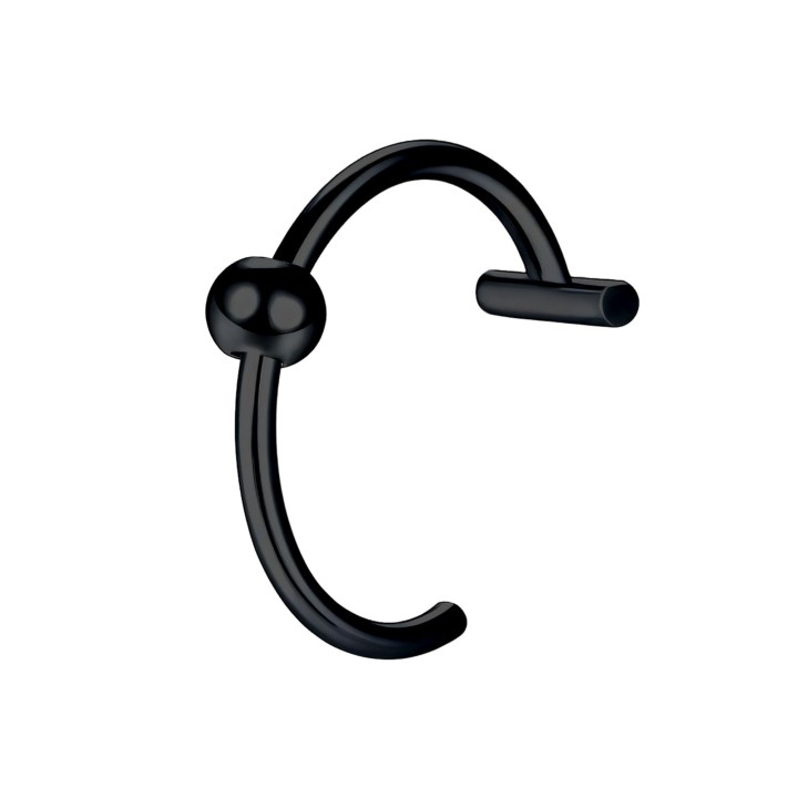 Faux Lip Cuff Minimalist Non-Piercing Decoration - Black / 18G / 10 mm