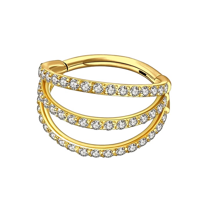 Piercing Ring Conch Tragus Nose Huggie Nostril Jewelry - Gold / 16G / 08 mm