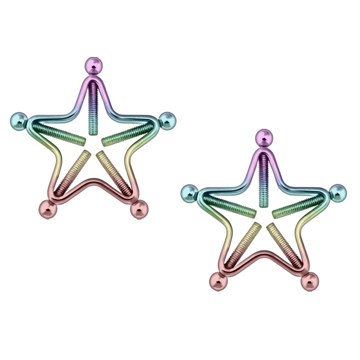 Nipple Weights Adult Jewelry Decor Fake Ring BDSM Erotic Jewelry - Rainbow