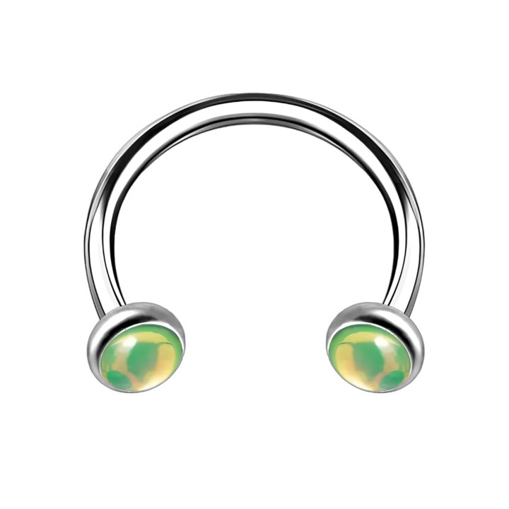 Horseshoe Piercing Conch Septum Jewelry Helix Hoop - Green / 16G / 08 mm