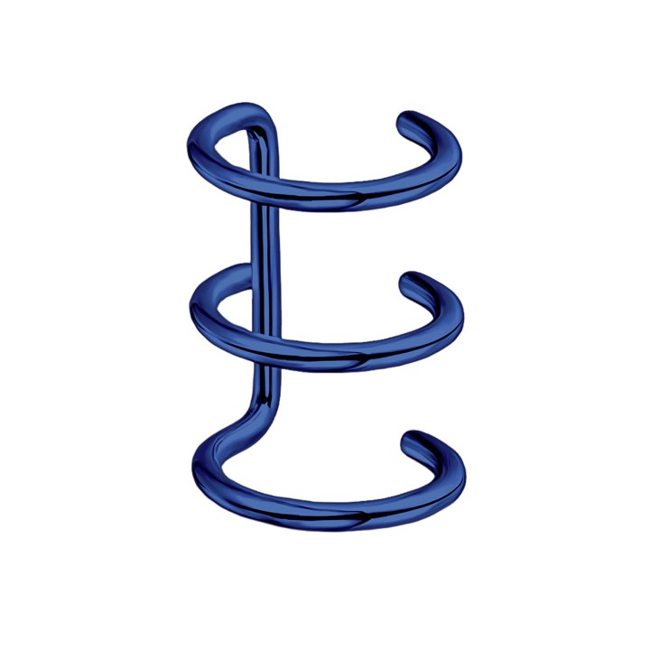 Cartilage Jacket No Piercing Clip Ear Hoop Wrap Around Cuff Clip-On Jewelry - Blue