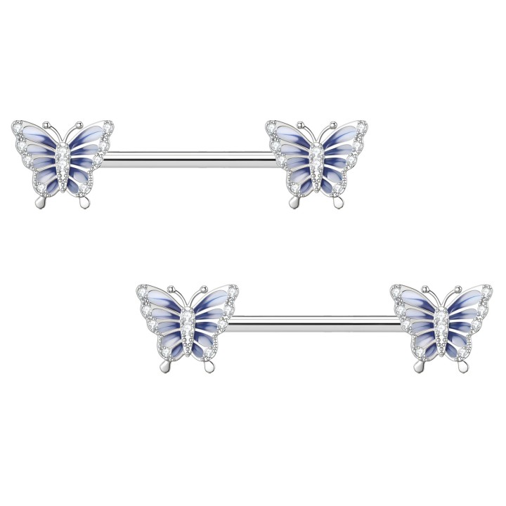 Nipple Bar Adult Piercing Fetish Intimate Piercing - Silver