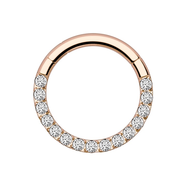 Daith Earring Nose Ring Piercing Hoop Septum Jewelry Clicker - Rose Gold / 16G / 10 mm