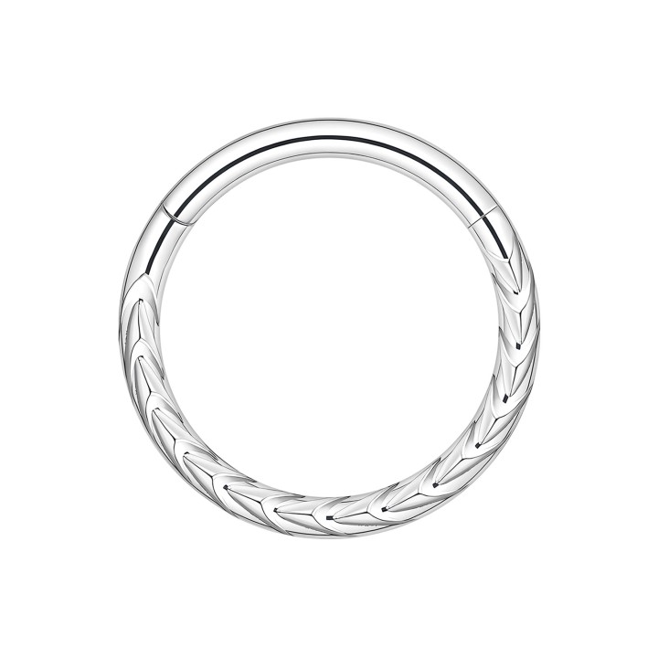 Daith Hoop Septum Earring Nose Jewelry Piercing Ring Clicker - Silver / 16G / 08 mm
