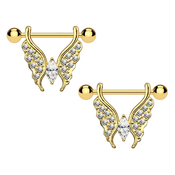 Nipple Piercing Breast Decor Fetish Sexy Jewelry - Gold