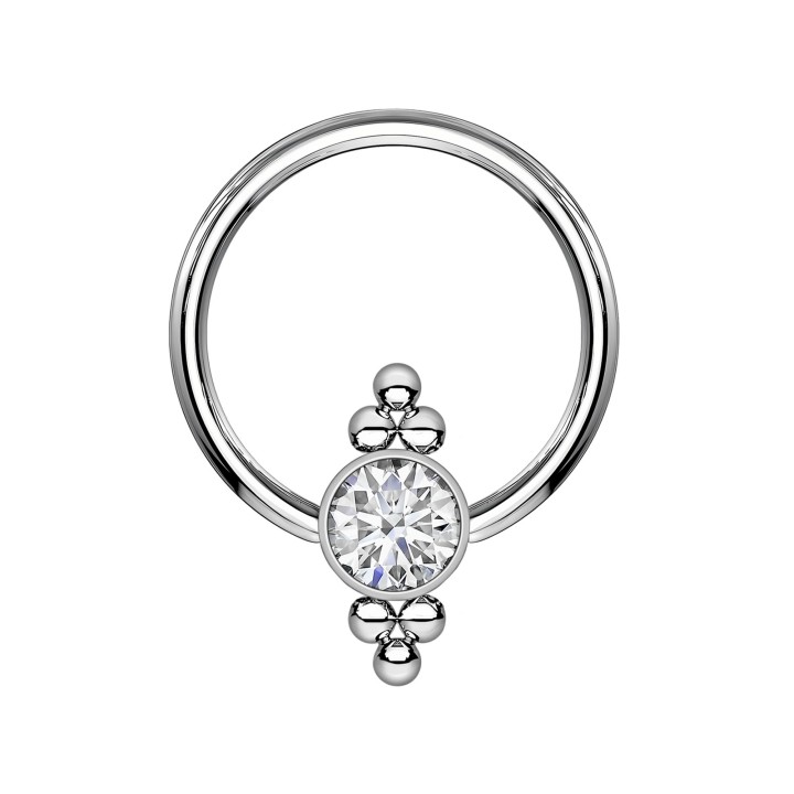 Piercing Clicker Daith Earring Nose Septum Hoop - Silver / 16G / 10 mm