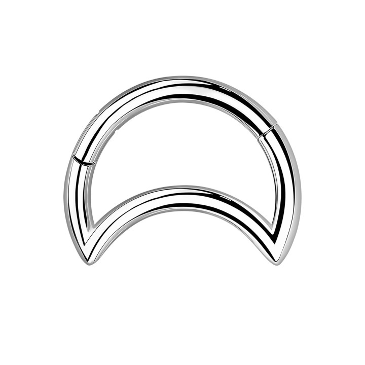 Daith Piercing Nose Jewelry Septum Clicker Hoop Ring - Silver / 16G / 08 mm