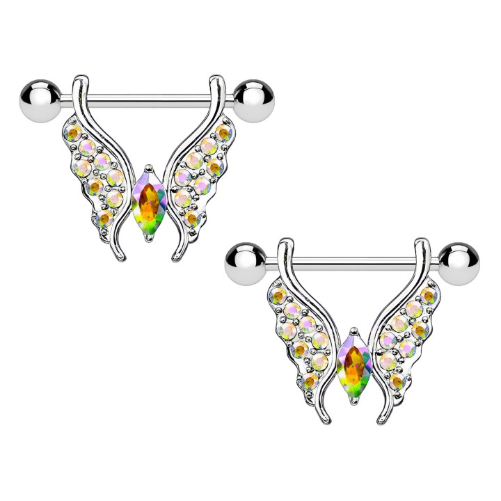 BDSM Erotic Nipple Bar Straight Barbell Intimate Piercing - Silver