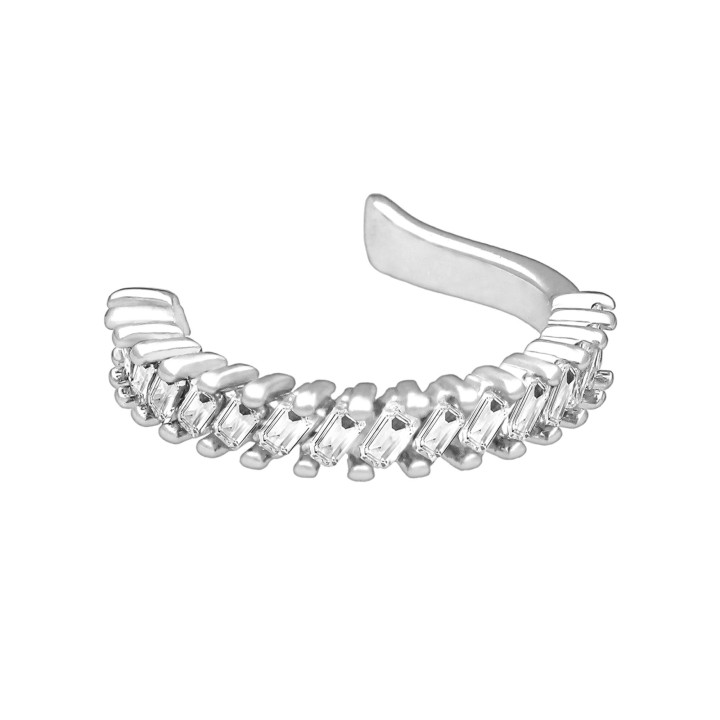 Non Pierced Clip Wrap Around Cuff Dainty Jewelry Fake Piercing Jacket Ear Hoop - Silver