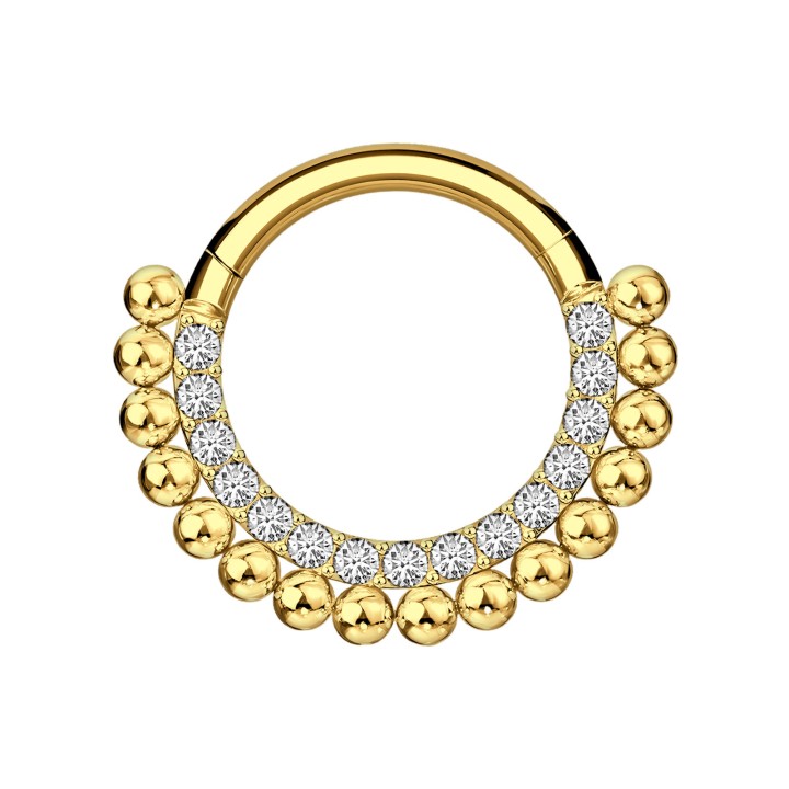 Daith Earring Nose Hoop Piercing Septum Jewelry Ring - Gold / 16G / 10 mm