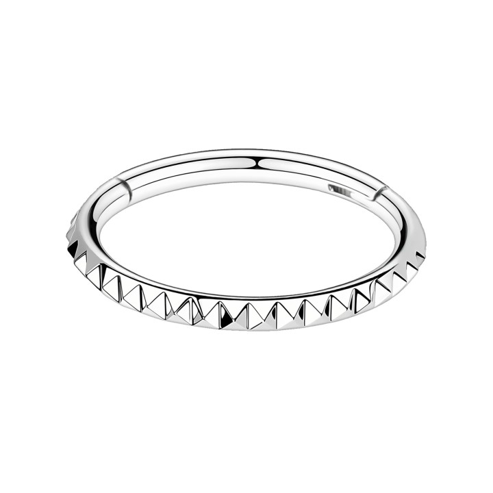 Ear Hoop Nostril Jewelry Cartilage Piercing Nose Clicker Earlobe Ring - Silver / 16G / 08 mm