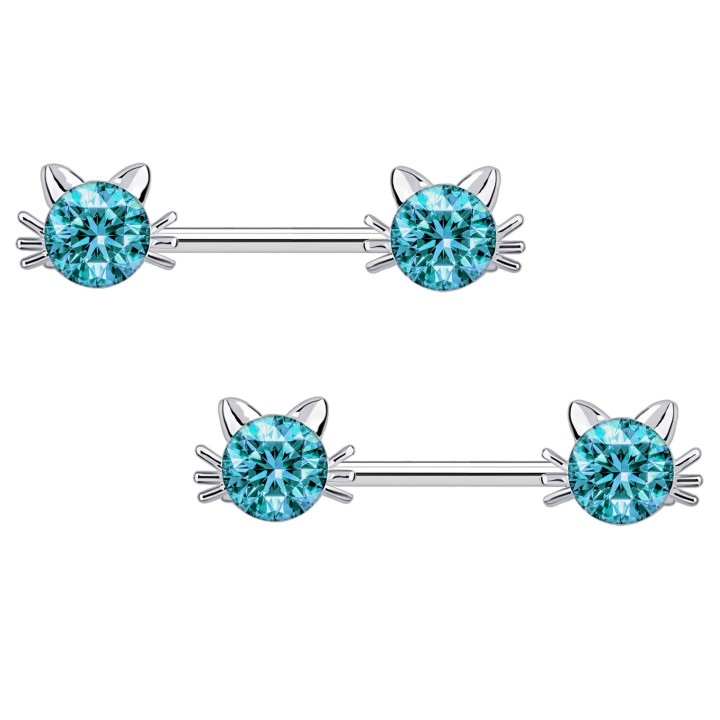 Straight Barbell Adult Nipple Piercing Fetish Jewelry - Silver