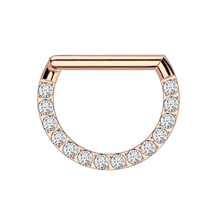 Nose Jewelry Piercing Daith Septum Hoop - Rose Gold / 16G / 08 mm