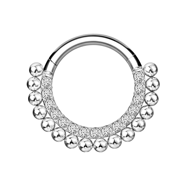 Piercing Hoop Septum Jewelry Nose Clicker Daith Ring Silver / 16G / 08 mm