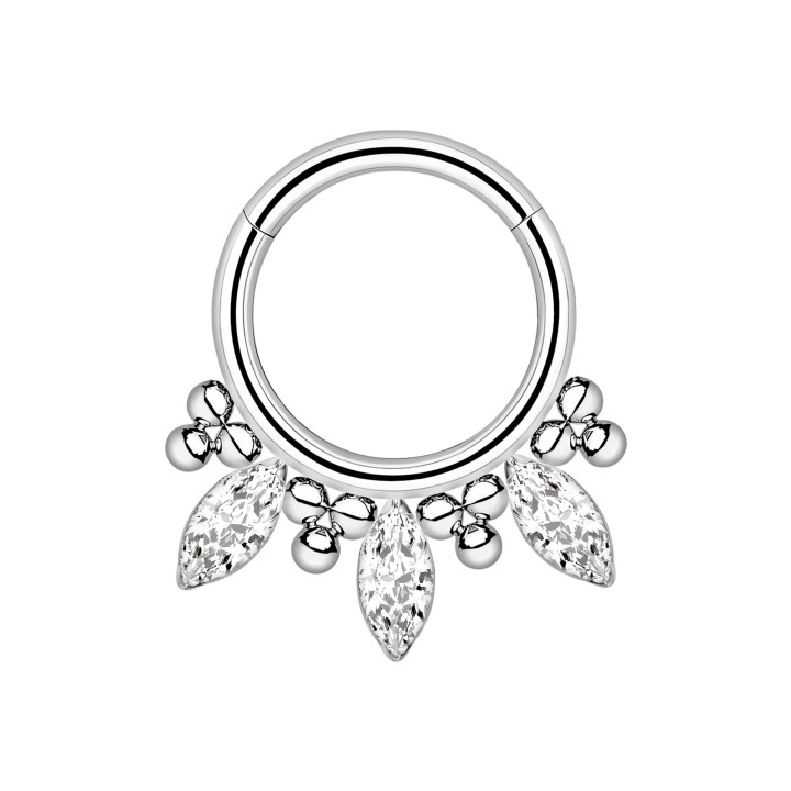 Daith Earring Nose Jewelry Clicker Piercing Hoop Septum Piercing - Silver / 16G / 10 mm