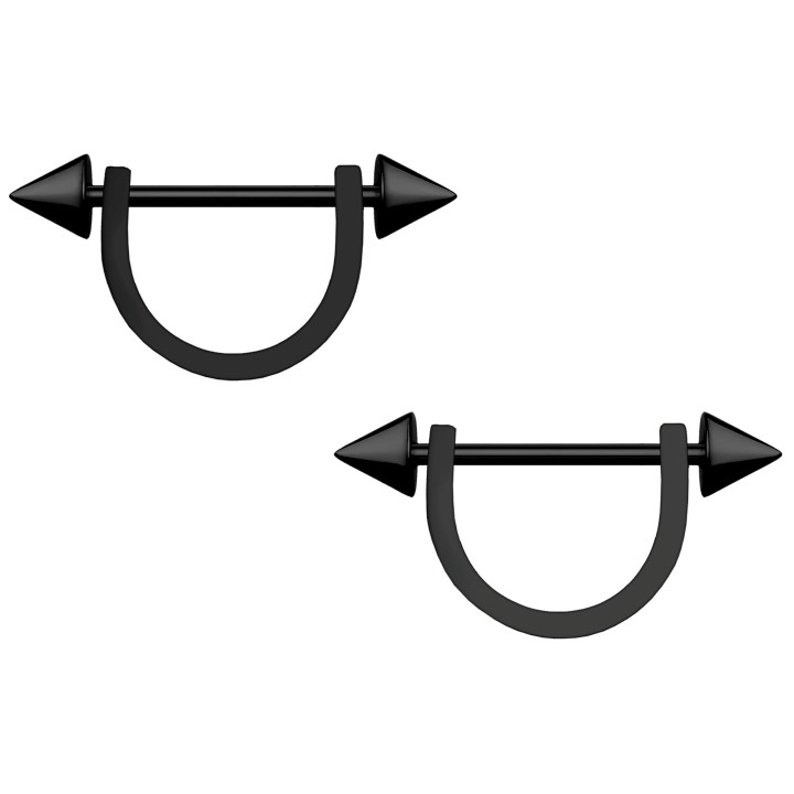 Piercing Bar Nipple Decor Adult Fetish Ring - Black