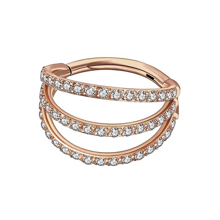 Cartilage Earring Piercing Rook Huggie Helix Hoop Piercing Ring - Rose Gold / 16G / 10 mm