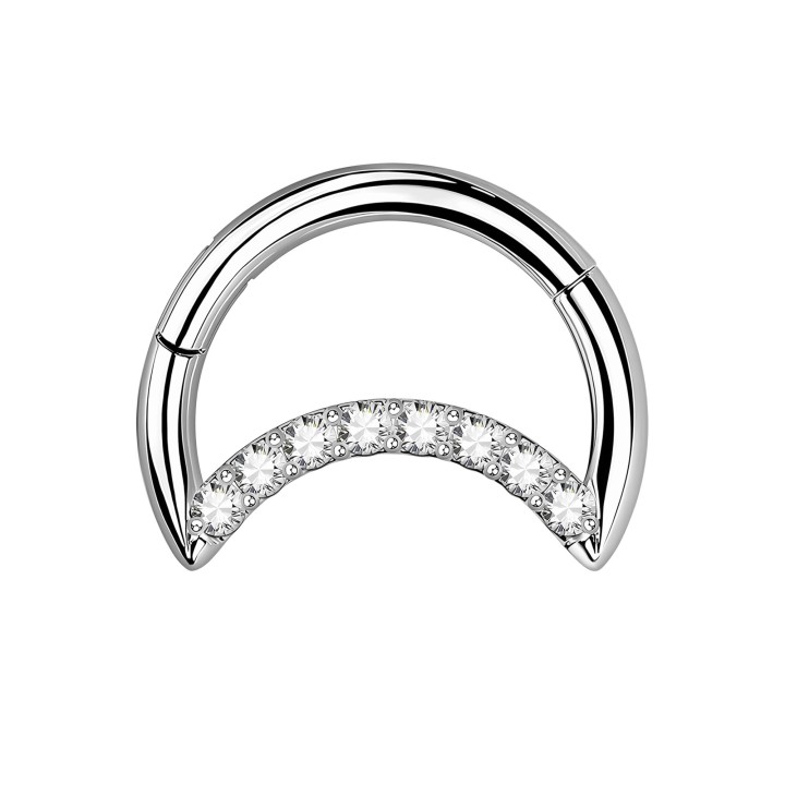 Septum Jewelry Daith Clicker Piercing Ring Nose Hoop Earring - Silver / 16G / 08 mm