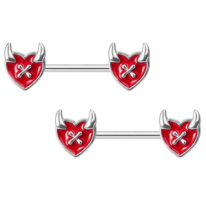 Intimate Piercing BDSM Erotic Straight Barbell Nipple Bar - Silver