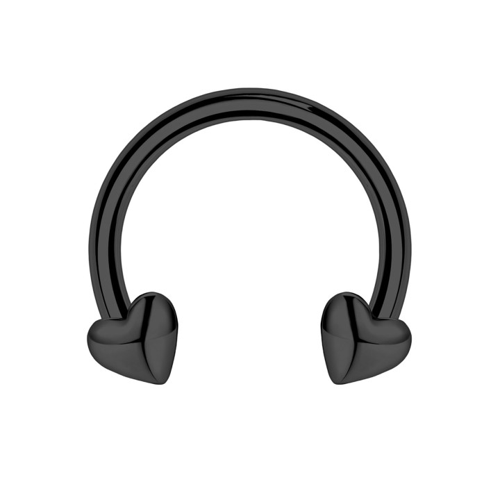 Daith Hoop Conch Horseshoe Jewelry Circular Barbell Ring Helix Hoop - Black / 16G / 10 mm