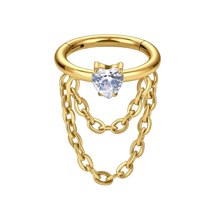 Conch Piercing Ear Hoop Rook Nose Huggie - Gold / 16G / 08 mm