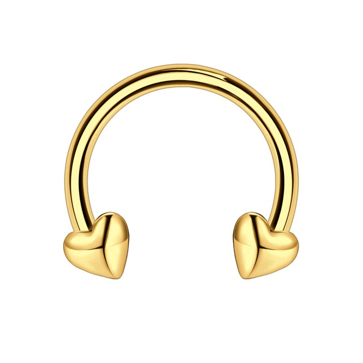 Tragus Piercing Circular Barbell Hoop Cartilage Earring - Gold / 16G / 10 mm