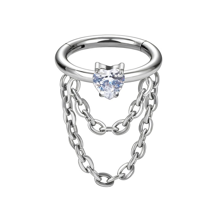 Earlobe Clicker Cartilage Ring Tragus Piercing Helix Earring Nostril Hoop - Silver / 16G / 08 mm