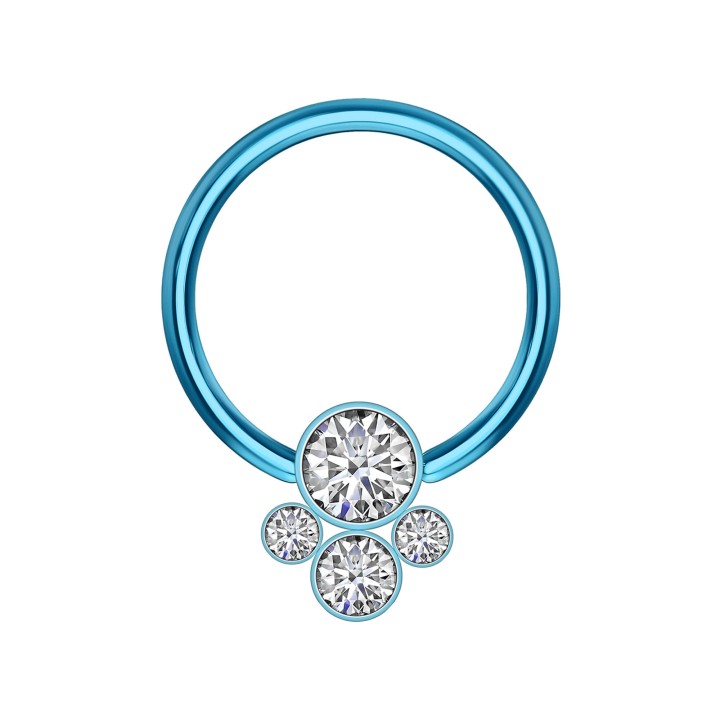 Piercing Jewelry Ring Nose Daith Earring Septum Clicker - Blue / 16G / 10 mm