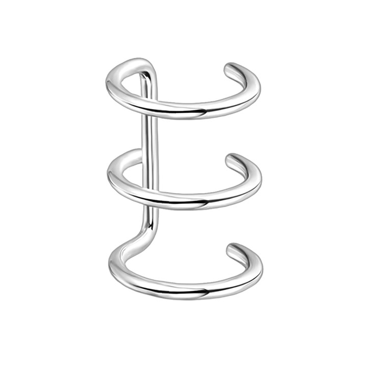 Ear Hoop Minimalist Wrap Cartilage Jacket Faux Piercing Clip Conch Jewelry - Silver