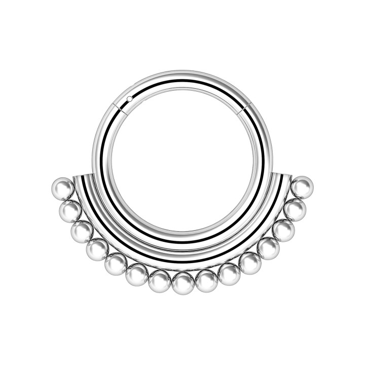 Daith Earring Piercing Jewelry Septum Clicker Nose Ring Hoop - Silver / 16G / 08 mm