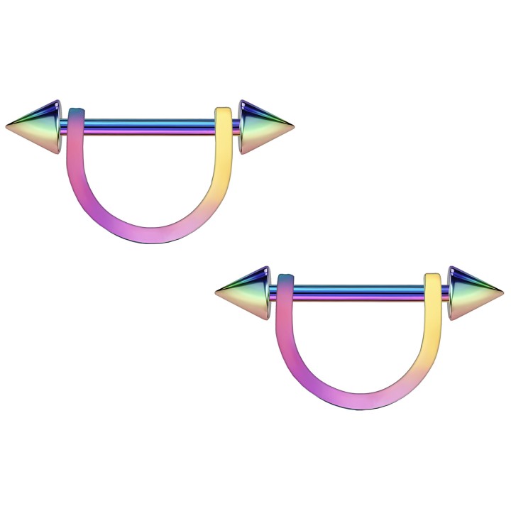 Nipple Bar BDSM Erotic Adult Jewelry Piercing Bar - Rainbow