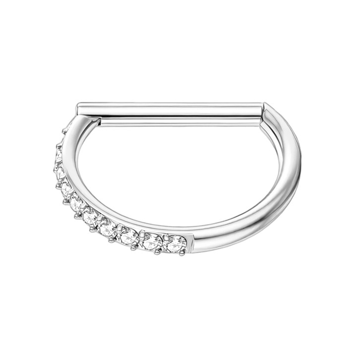 Helix Earlobe Jewelry Piercing Hoop Cartilage Huggie Nose Clicker - Silver / 16G / 12 mm