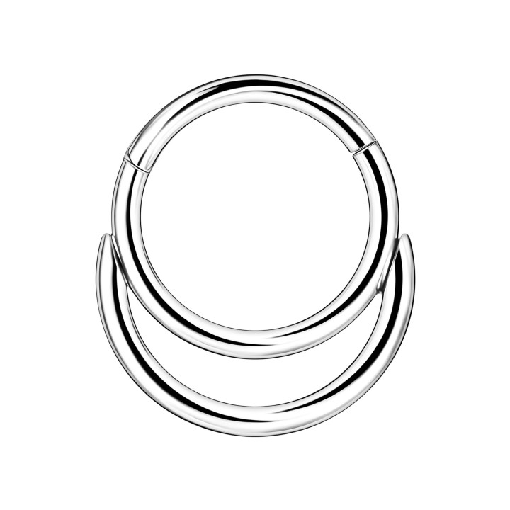 Piercing Hoop Daith Nose Septum Earring - Silver / 16G / 10 mm