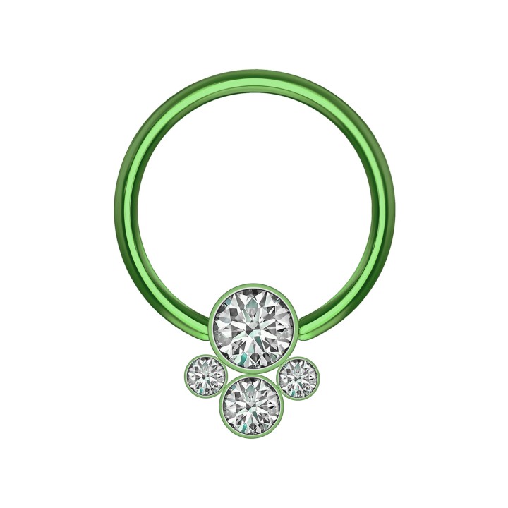 Nose Piercing Daith Clicker Hoop Septum Earring Ring - Green / 16G / 10 mm