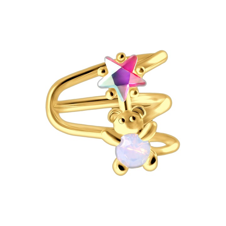 Conch Ear Clip Wrap Around Minimalist Jacket Fake Piercing Hoop - Gold