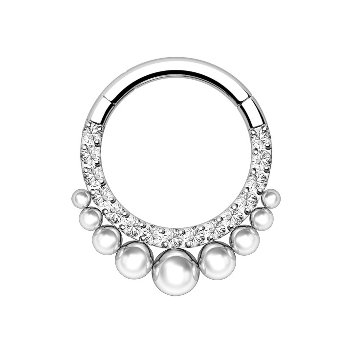 Nose Hoop Septum Earring Piercing Jewelry Daith Clicker - Silver / 16G / 08 mm