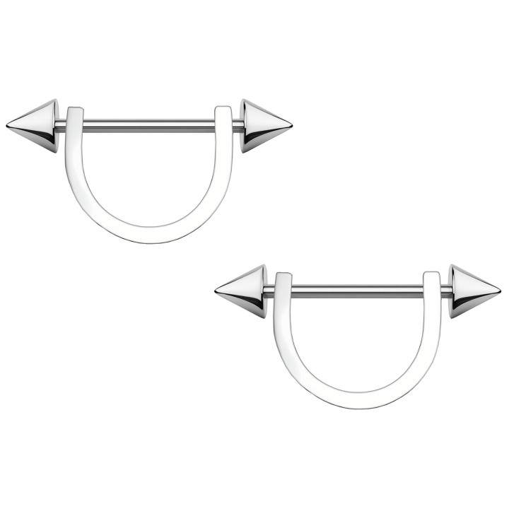 Nipple Ring Intimate Piercing Fetish Decor Straight Barbell - Silver