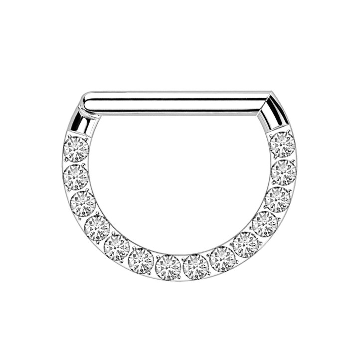 Daith Piercing Nose Hoop Septum Earring Ring Jewelry - Silver / 16G / 12 mm