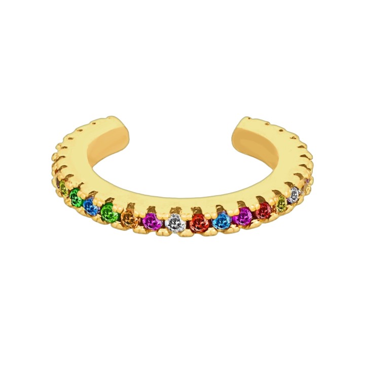 Dainty Hoop Faux Piercing Jewelry Wrap Around Cuff No Piercing Jacket Helix Clip - Gold