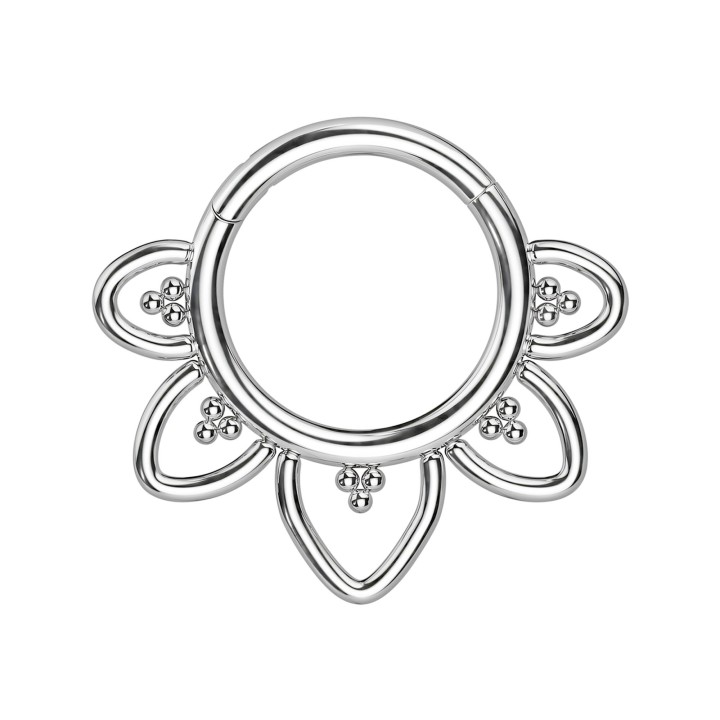 Daith Clicker Nose Ring Septum Earring Hoop Piercing Jewelry - Silver / 16G / 08 mm