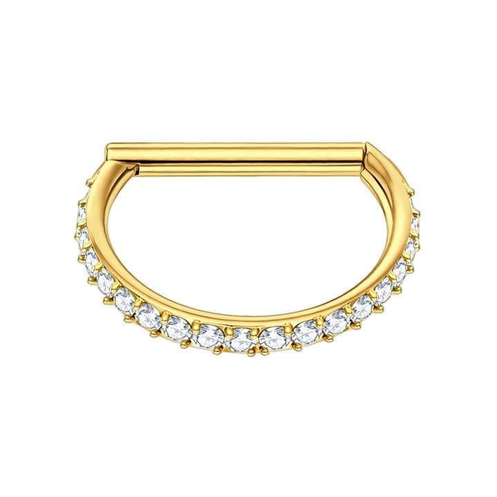 Conch Piercing Hoop Rook Huggie Helix Nostril Clicker - Gold / 16G / 12 mm