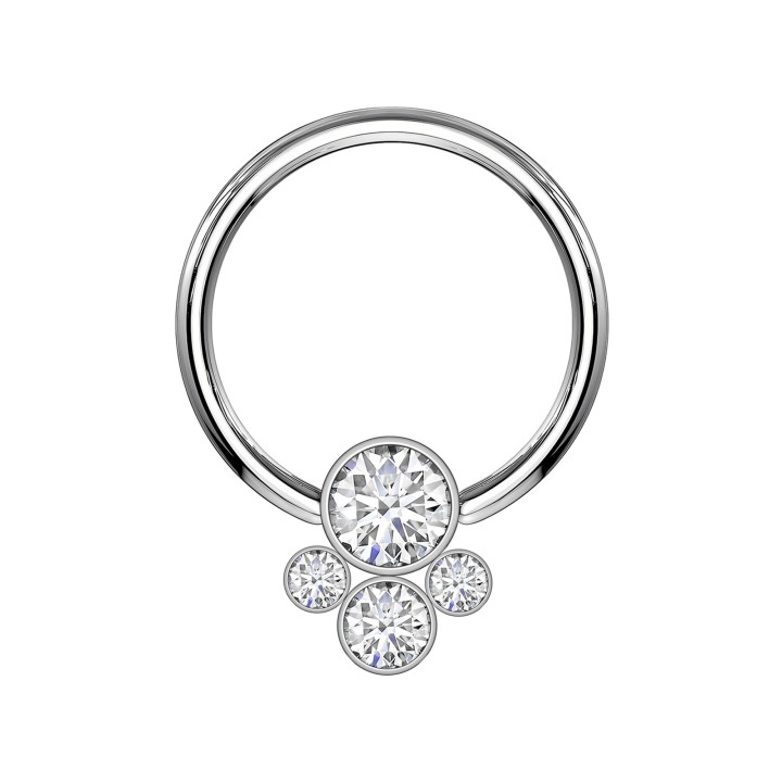 Daith Hoop Septum Earring Piercing Ring Jewelry Nose Clicker - Silver / 16G / 10 mm